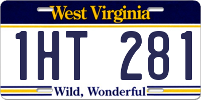 WV license plate 1HT281