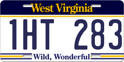 WV license plate 1HT283