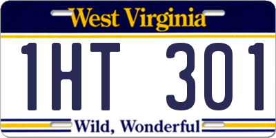 WV license plate 1HT301