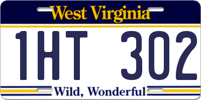 WV license plate 1HT302