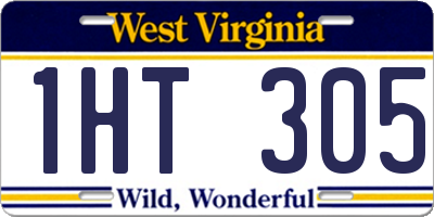 WV license plate 1HT305