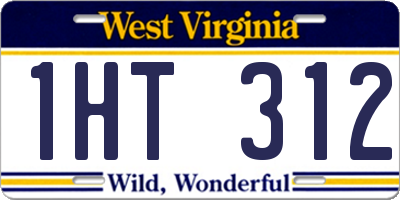 WV license plate 1HT312