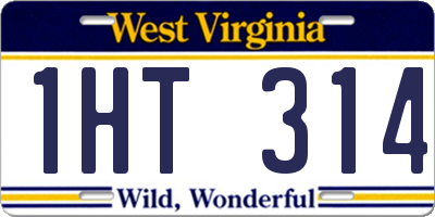 WV license plate 1HT314