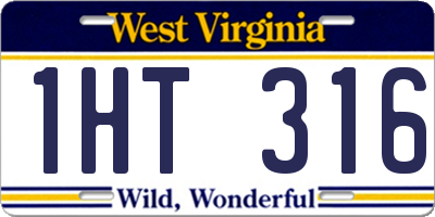 WV license plate 1HT316