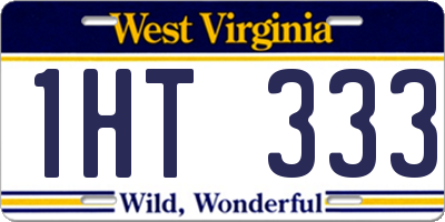 WV license plate 1HT333