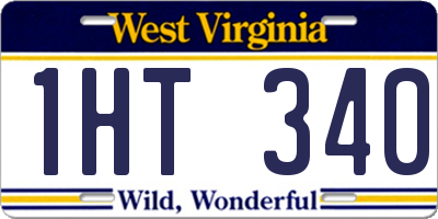 WV license plate 1HT340