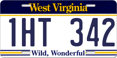 WV license plate 1HT342
