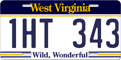 WV license plate 1HT343