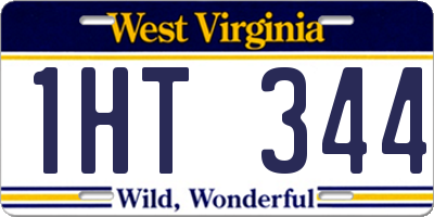 WV license plate 1HT344