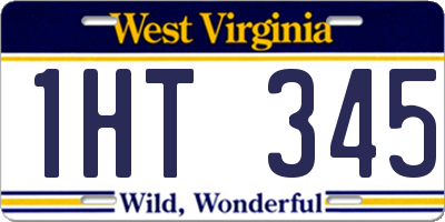WV license plate 1HT345