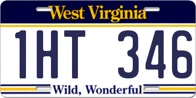 WV license plate 1HT346
