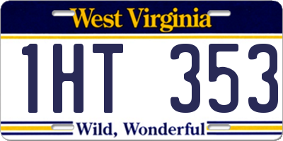 WV license plate 1HT353