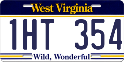WV license plate 1HT354
