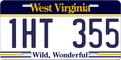 WV license plate 1HT355