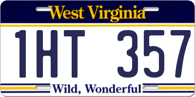 WV license plate 1HT357