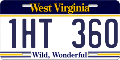 WV license plate 1HT360