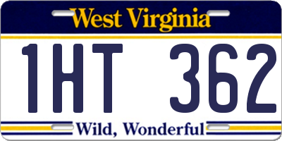 WV license plate 1HT362