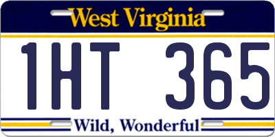 WV license plate 1HT365