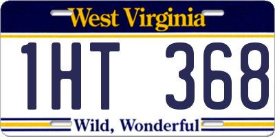 WV license plate 1HT368