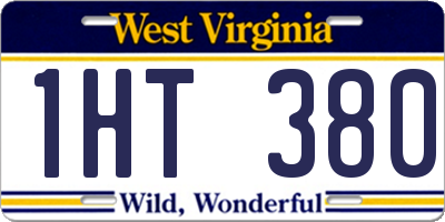 WV license plate 1HT380