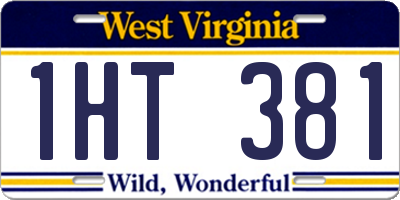 WV license plate 1HT381