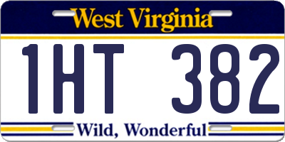 WV license plate 1HT382