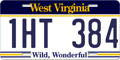 WV license plate 1HT384