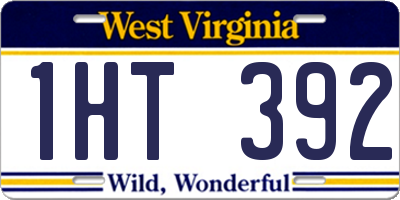 WV license plate 1HT392
