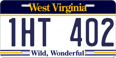 WV license plate 1HT402