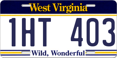 WV license plate 1HT403