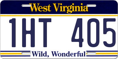 WV license plate 1HT405