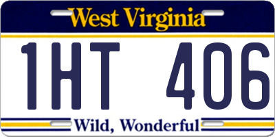 WV license plate 1HT406
