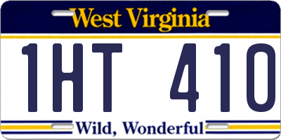 WV license plate 1HT410