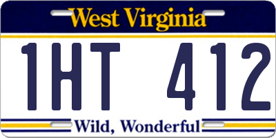 WV license plate 1HT412