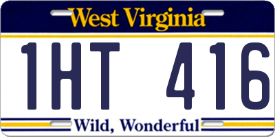 WV license plate 1HT416