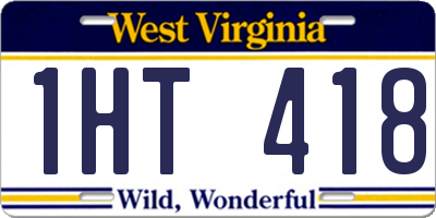 WV license plate 1HT418