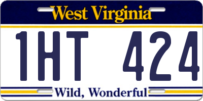 WV license plate 1HT424