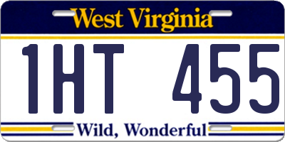 WV license plate 1HT455