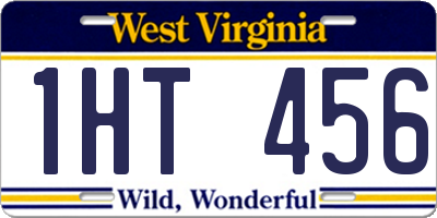 WV license plate 1HT456