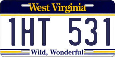 WV license plate 1HT531