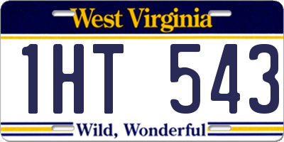 WV license plate 1HT543
