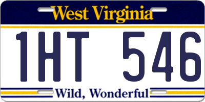 WV license plate 1HT546