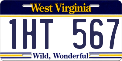 WV license plate 1HT567