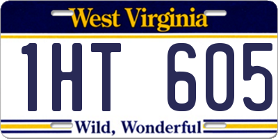 WV license plate 1HT605