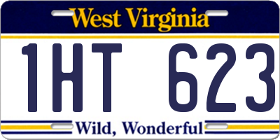 WV license plate 1HT623