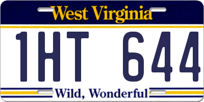 WV license plate 1HT644