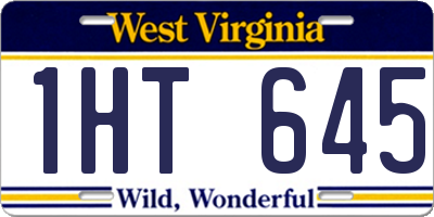 WV license plate 1HT645