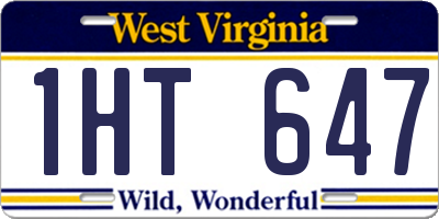 WV license plate 1HT647