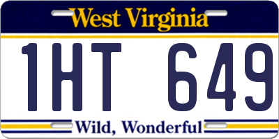 WV license plate 1HT649