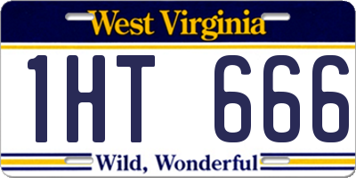 WV license plate 1HT666